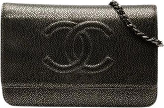 Chanel Pre-owned Clutches, female, Black, Size: ONE SIZE Pre-owned Leather Clutch