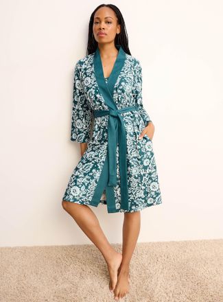 Miiyu Womens Velvety captivating print robe