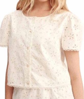 Poss&eacute; Salma Cap Sleeve Top In Vintage White