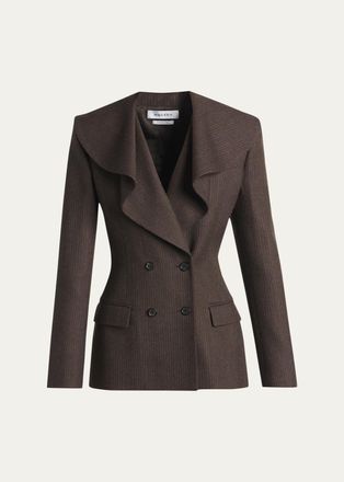 Alexander McQueen Striped Double-Breasted Wool Blazer