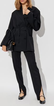 Lanvin Blazer With Drawstrings At The Waist, Womens, Black