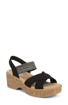 Life Stride Verity Platform Wedge Sandal in Black at Nordstrom, Size 7.5