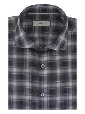 Canali plaid button shirt - Grey