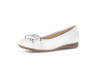 Gabor Womens Classic Ballet Flats, Womens Flats (White 50, UK Footwear Size System, Adult, Women, Numeric, Wide, 7.5)