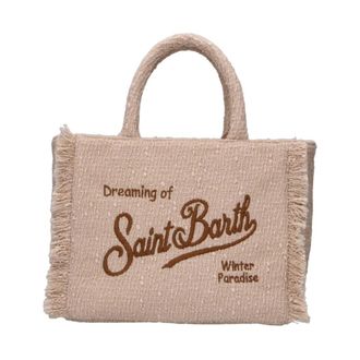 MC2 Saint Barth Tassen, Dames, Beige, ONE Size, Tweed, Colette Tweed Handtas