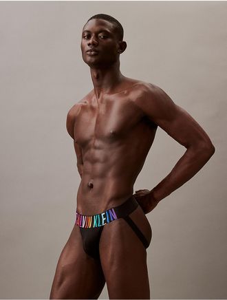 Calvin Klein Mens Intense Power Pride Jock Strap - Black - XL