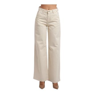 Gaud&igrave; Wide Leg Broeken - Dames - Broeken - Beige - Maat: W28 Katoen