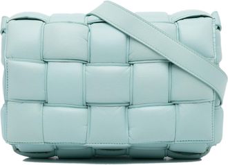 Bottega Veneta Pre-owned Womens Padded Cassette Crossbody Bag - Turquoise Leather - One Size
