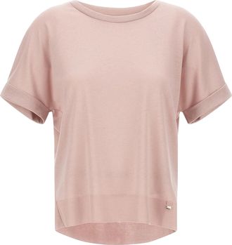 Herno Glam Knit Effect T-Shirt in Powder Pink