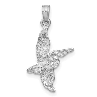 Diamond2Deal 14k Gold 3-D Pelican Flying Charm Pendant
