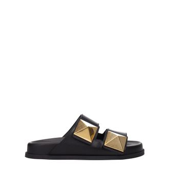Valentino Garavani Slides und Clogs Damen Leder Schwarz