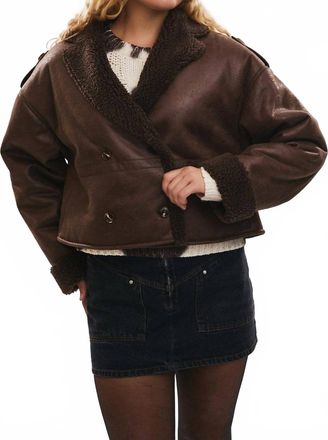 Le Lis Blanc Deux Kenna Double Button Front Jacket In Chocolate