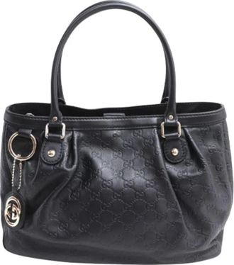 Gucci Pre-owned Handbags, female, Black, Size: ONE SIZE Pre-owned Leather Handbag