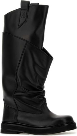 The Attico Womens Black Leather Passeggiata Boots Stivali