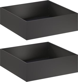 vidaXL Macetero De Jard&iacute;n 2 Uds. Negro 100 X 100 X 30 Cm Vidaxl