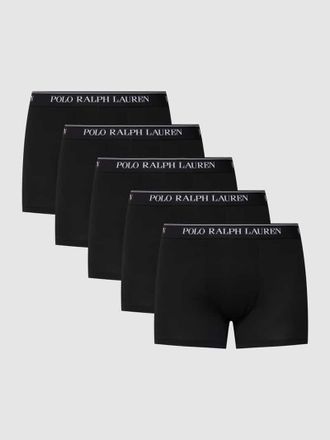 Ralph Lauren Trunks mit elastischem Logo-Bund im 5er-Pack in Black, Größe XXL