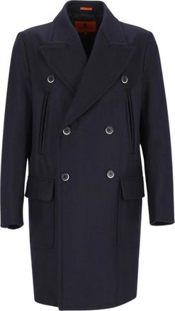 Barena Double-Breasted Coat - Heren - Mantel - Blauw - L - Jassen
