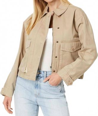 Madewell Cropped Cargo Jacket In Dark Oat