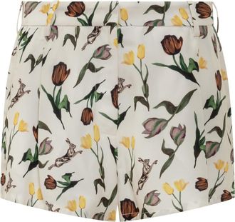 Marni White Floral Shorts