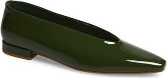 Jeffrey Campbell Hinted Pointed Toe Flat in Olive Patent at Nordstrom, Size 5.5