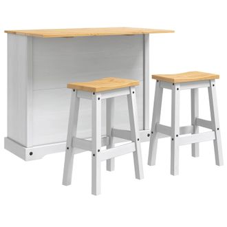 vidaXL Juego De Isla De Cocina Corona 3 Pcs Y Cera De Miel Pino Macizo Vidaxl