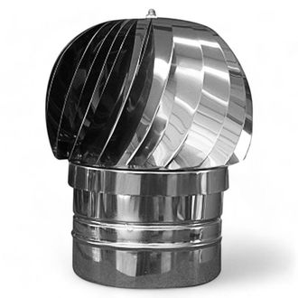 No Brand Chimenea E&oacute;lica Redonda De Acero Inoxidable Con Bola Giratoria Sobre Cojinetes En Ba&ntilde;o De Aceite Para Una Ventilaci&oacute;n Eficaz - Tama&ntilde;o &Oslash; 16 Cm