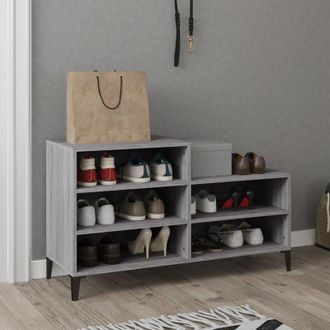 vidaXL Vidaxl - Mueble Zapatero Madera Contrachapada Gris Sonoma 102x36x60 Cm