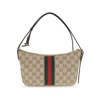 Gucci Bolso de hombro con monograma y banda Web - Bags - Hombre - Beige - ONE SIZE