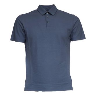 Zanone Polo Shirts, male, Blue, Size: 2XL Polo Shirts