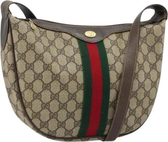 Gucci Pre-owned Shoulder Bags, female, Multicolor, Size: ONE SIZE Pre-owned Vintage GG Canvas Shoulder Bag