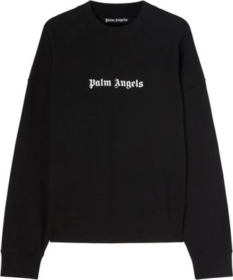 Palm Angels Black Logo Cotton Sweatshirt