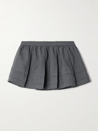 Shushu/Tong Minigonna A Balze In Grain De Poudre - Grigio