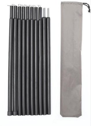 Gabrielle 2 Postes Telesc&oacute;picos De Acero Inoxidable Para Carpa, Con Bolsa De Almacenamiento, Ajustables De 43 A 200 Cm Para Toldos, Velas De Sombra Y Lonas