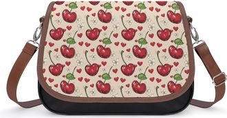 Generic Cherryflower Heart Crossbody Bags for Women Shoulder Messenger Bag Purse Handbags