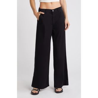 AG - Adriano Goldschmied Caden Twill Wide Leg Pants in Super Black at Nordstrom Rack, Size 30