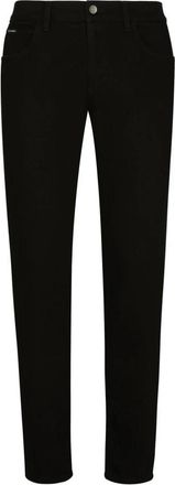 Dolce & Gabbana Slim Fit Zwarte Katoenen Stretch Jeans - Heren - Slim Fit Jeans - Zwart - 2XL - Katoen - Jeans