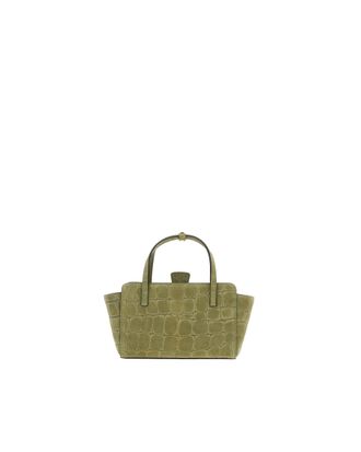 Hidesins Womens Shoulder Bag Olive Suede Calf Leather Handbags Hand