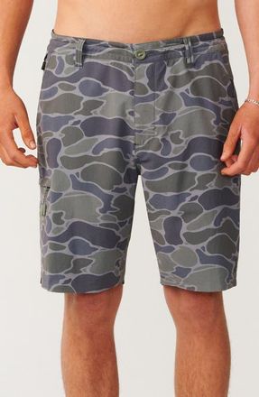 Rip Curl Global Entry Boardwalk Water Repellent Shorts in Green Camo at Nordstrom, Size 36