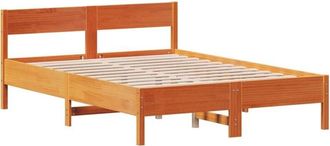vidaXL Estructura De Cama Sin Colch&oacute;n Madera Maciza Marr&oacute;n 120x190 Cm Vidaxl
