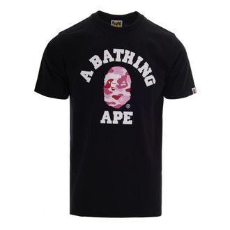 A Bathing Ape Front-Print Crewneck T-Shirt - male - A BATHING APE - T-Shirts - Black - XL - Tops