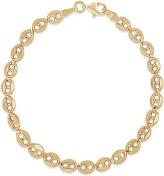 Bony Levy 14K Gold Mariner Chain Bracelet, 4mm in 14K Yellow Gold at Nordstrom, Size 6.5