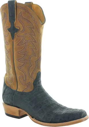 Old Gringo Mens Amherst Sueded Caiman Boot In Blue
