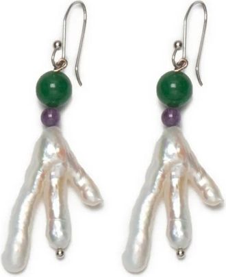 Gohar Host oorbellen met kippenvoet - Zilver