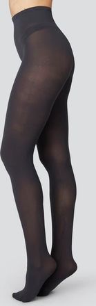 Swedish Stockings Olivia Premium Semi Opaque Tights in Nearly Black at Nordstrom, Size X-Large