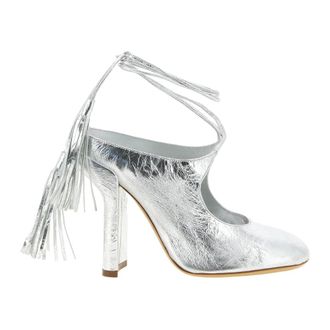 Dries Van Noten Laminated Leather Mules - female - Dries Van Noten - Pumps - Gray - 8 UK - Shoes