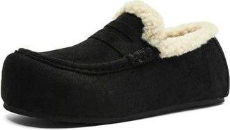 Generic NYSBH Men Winter Warm Snow Boots Plush Lined Non-slip Casual, the Slides come in Black Grey Beige Loafers Shoes