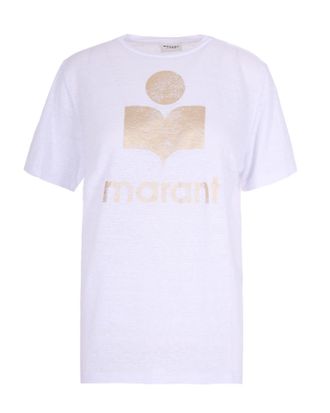 Isabel Marant Linen Metallic Logo T-Shirt