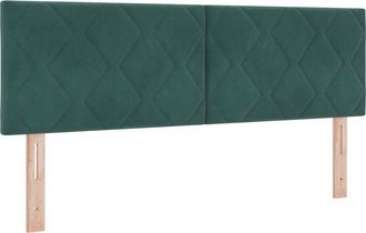 vidaXL Cabecero Montaje En La Pared Verde Oscuro 160 Cm Terciopelo Vidaxl
