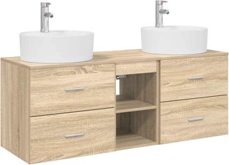 vidaXL Juego De Muebles De Ba&ntilde;o 3 Uds. Roble Sonoma Vidaxl