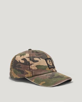 Belstaff Phoenix Camo Patch Cap Unisexs Cotton Twill Camo Green Size One Size